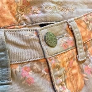 American Eagle Floral Denim Shorts
